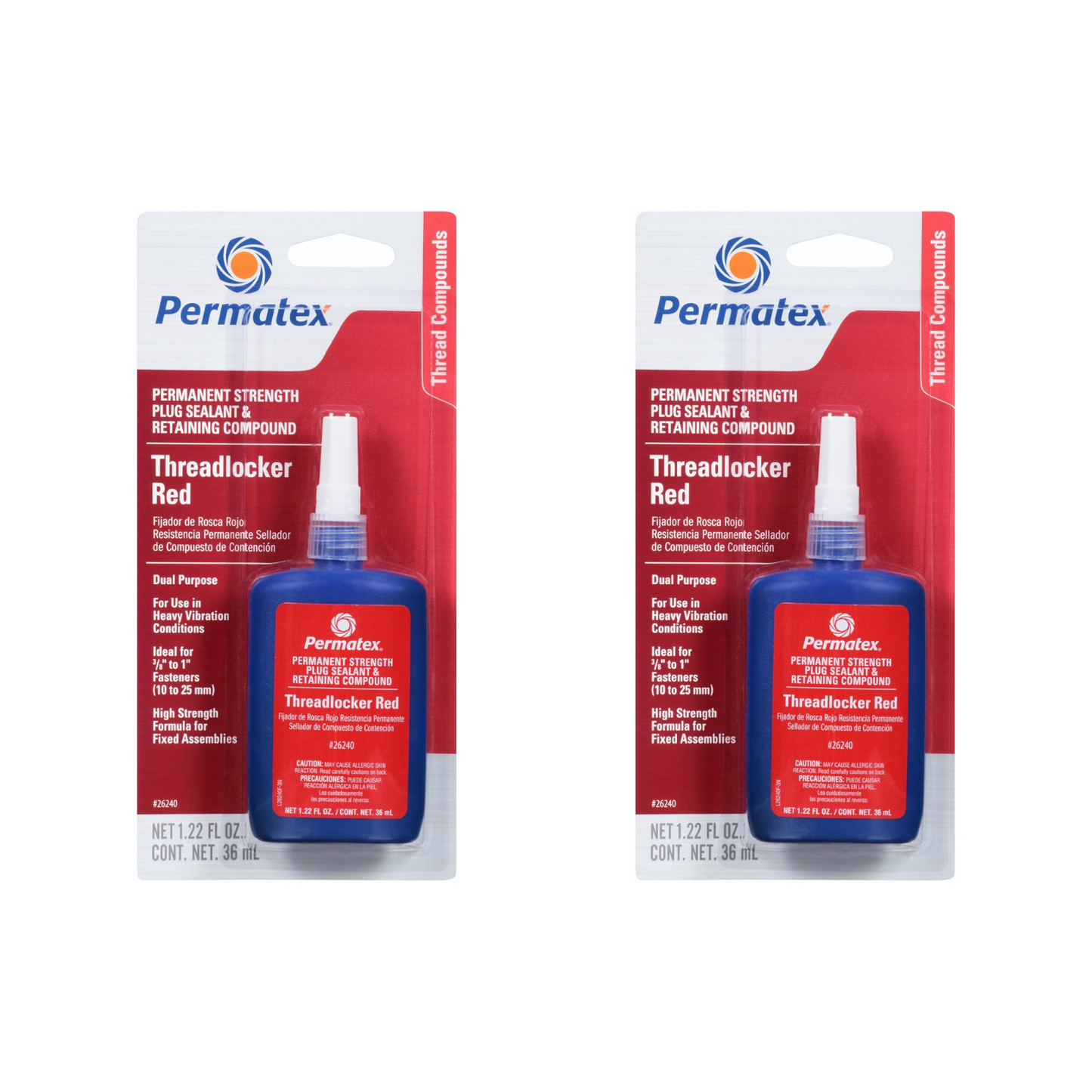 Permatex 26240 Permanent Strength Threadlocker Red 36 ml Bottle