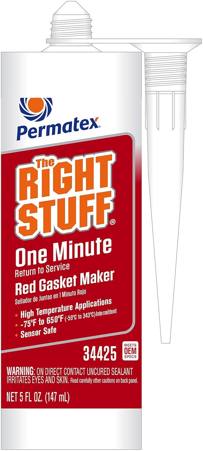Permatex 34425 Right Stuff 1 Minute Red High Temperature Gasket Maker 5 oz