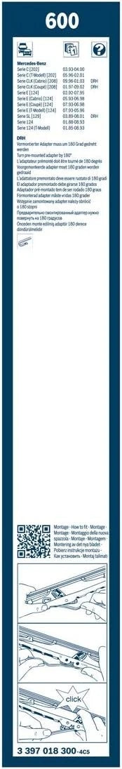 BOSCH OE Windshield Wiper Blade (23 in) 3397018300 / 3 397 018 300 For Mercedes