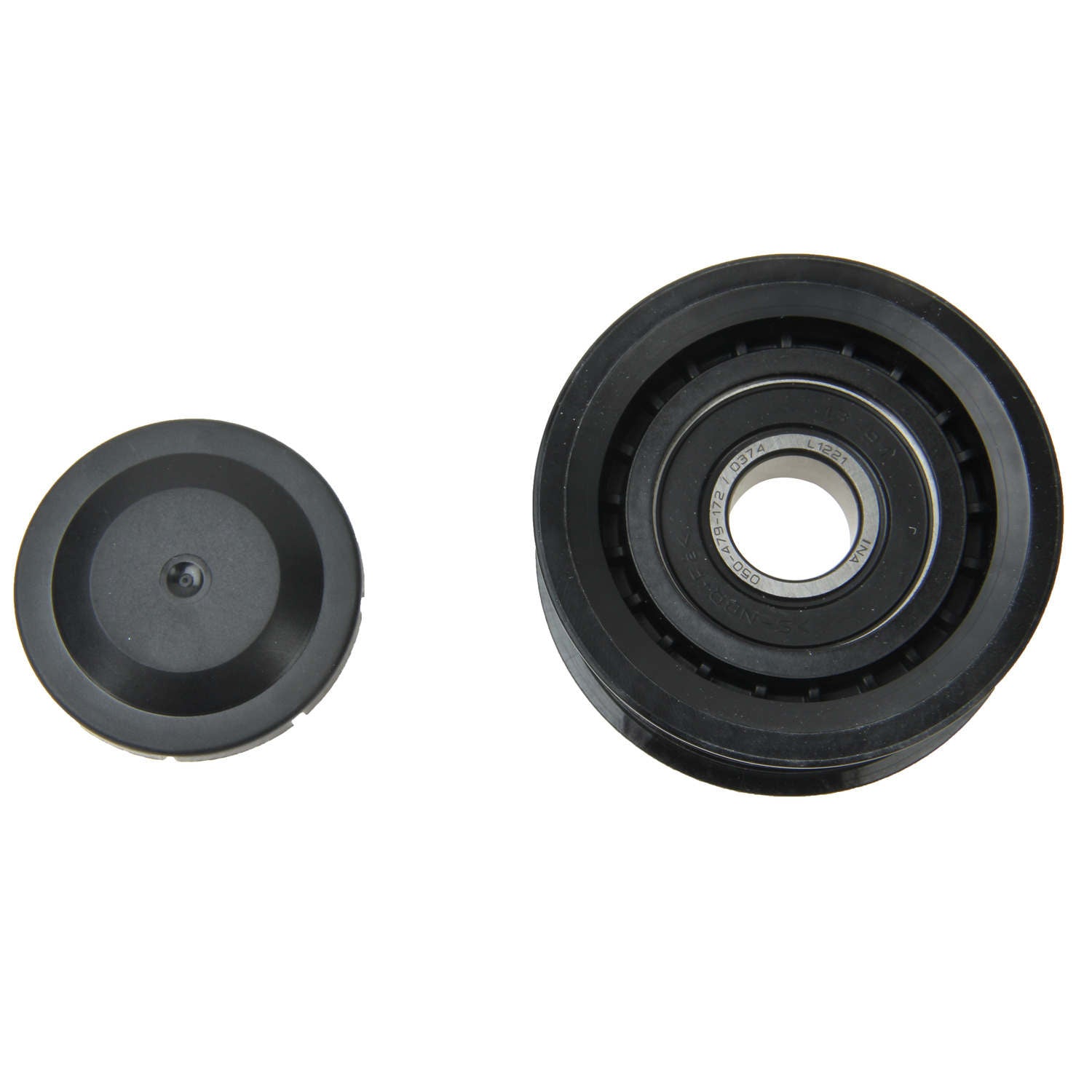 Angle View of Upper Accessory Drive Belt Idler Pulley BBR 0011017476