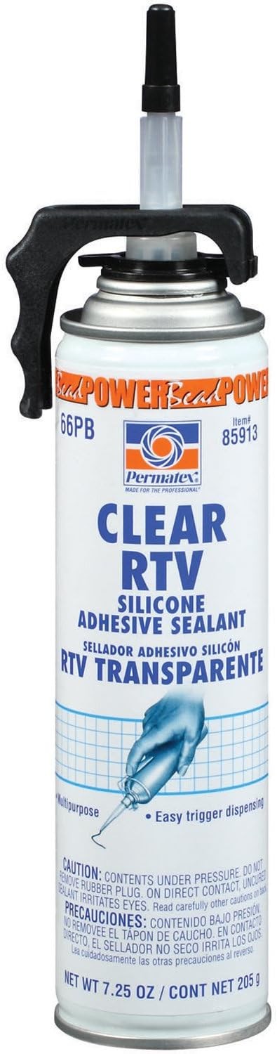 Permatex 85913 Clear RTV Silicone Adhesive Sealant, 7.25 oz.