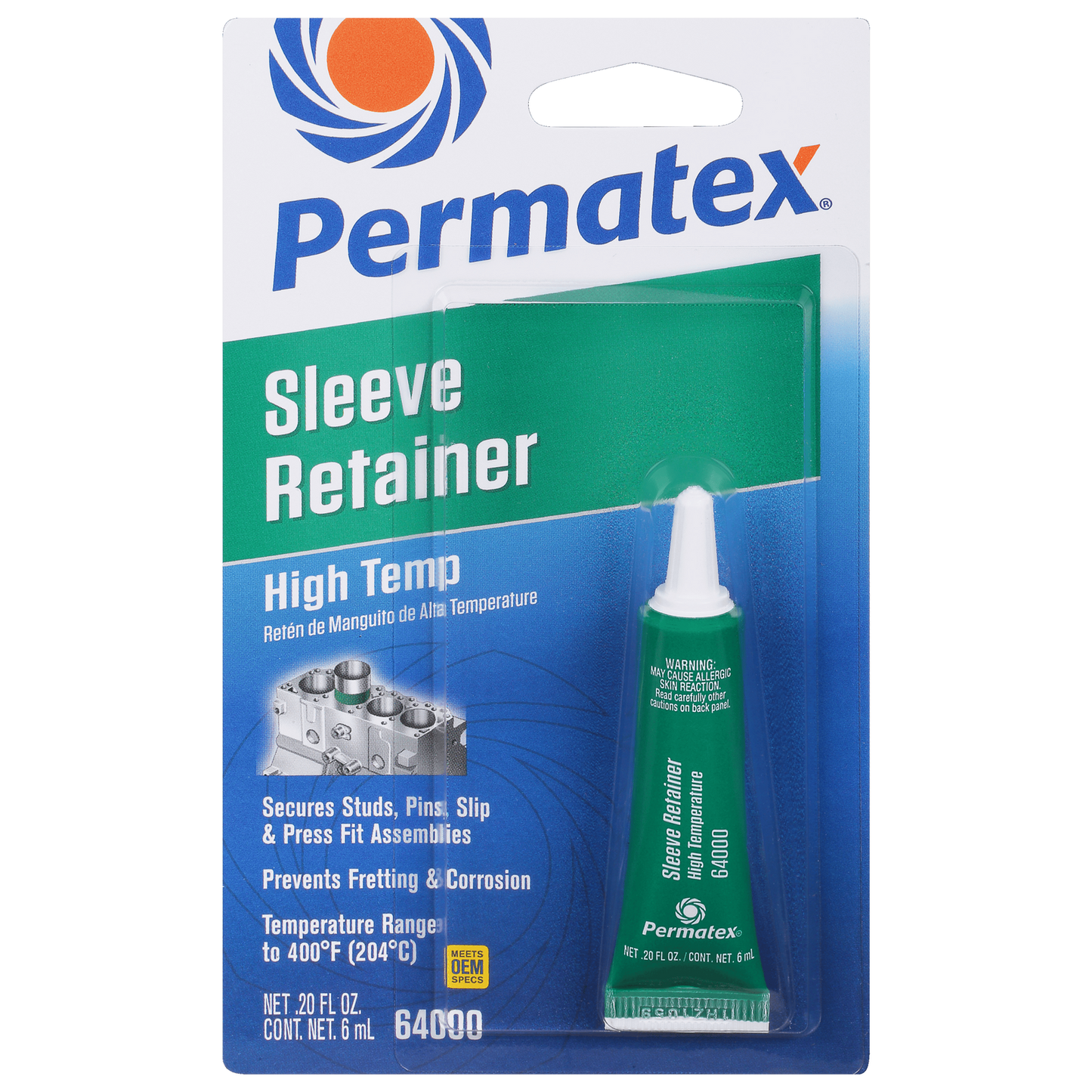 PERMATEX 64000 - High Temperature Sleeve Retainer (6 ml)