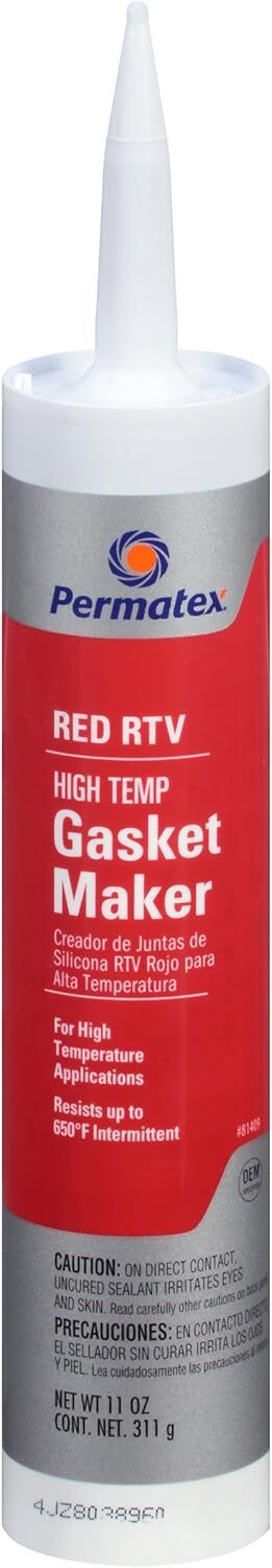 Permatex Gasket Making Compound 81409 - High Temperature Red RTV 11 oz Cartridge