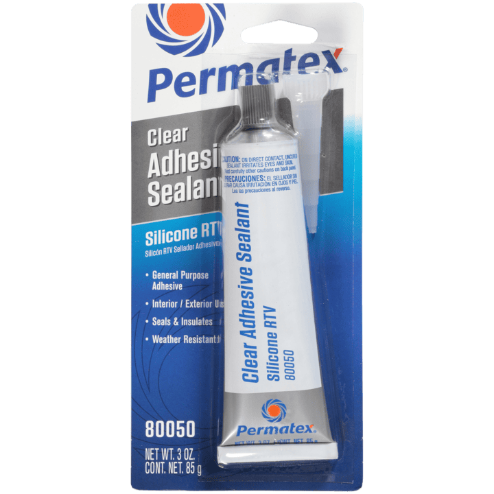 Permatex 80050 Clear RTV Silicone Adhesive Sealant, 3 OZ