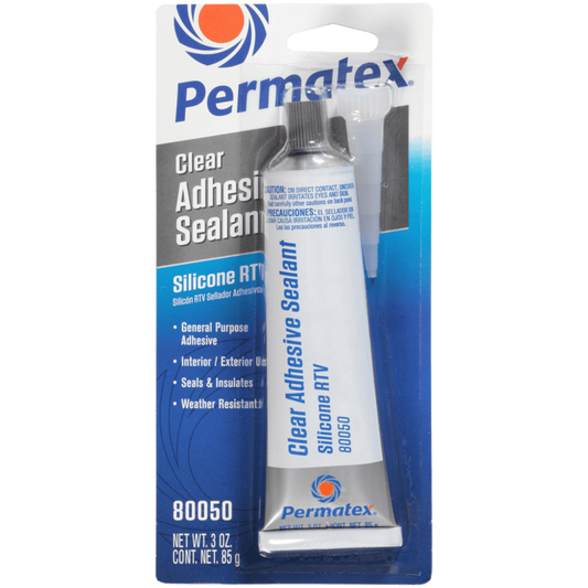 Permatex 80050 Clear RTV Silicone Adhesive Sealant, 3 OZ