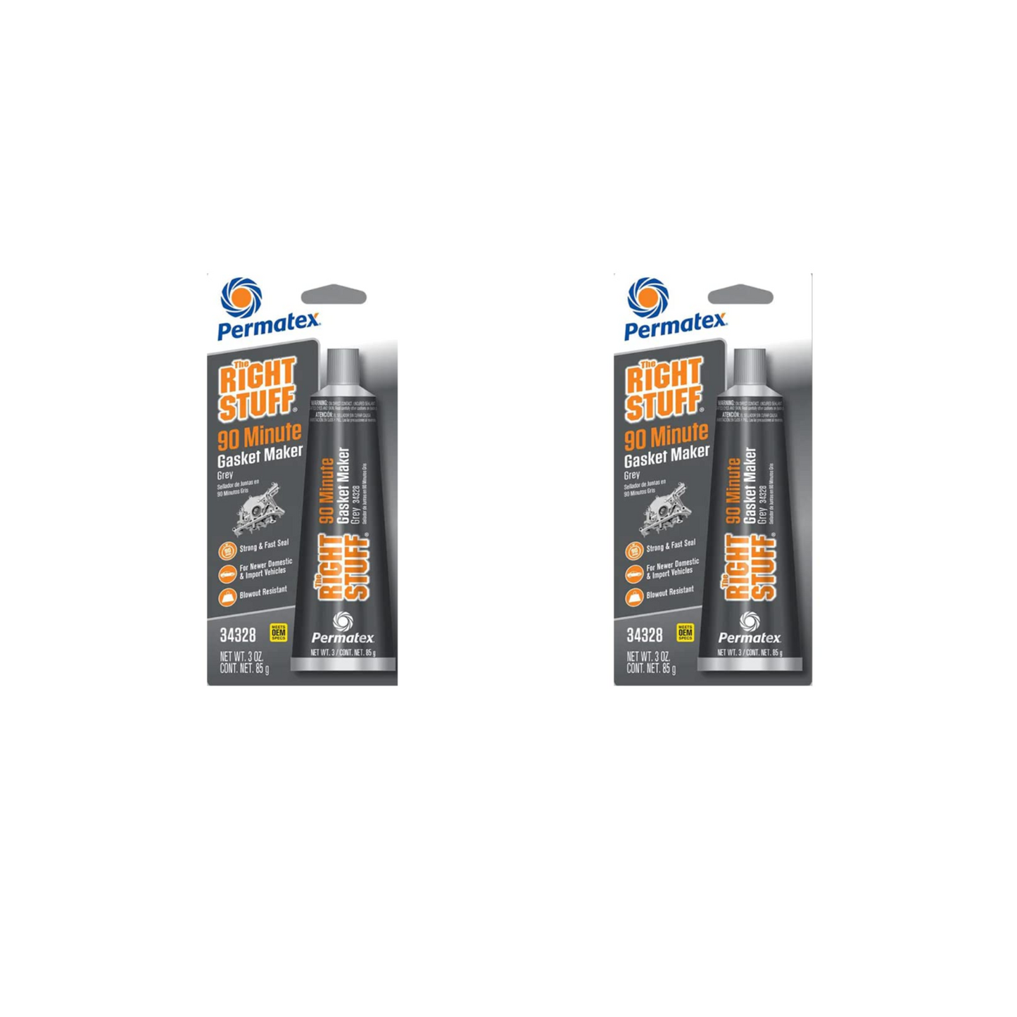 Permatex 34328 The Right Stuff 90 Minute Grey Gasket Maker 3 Oz.