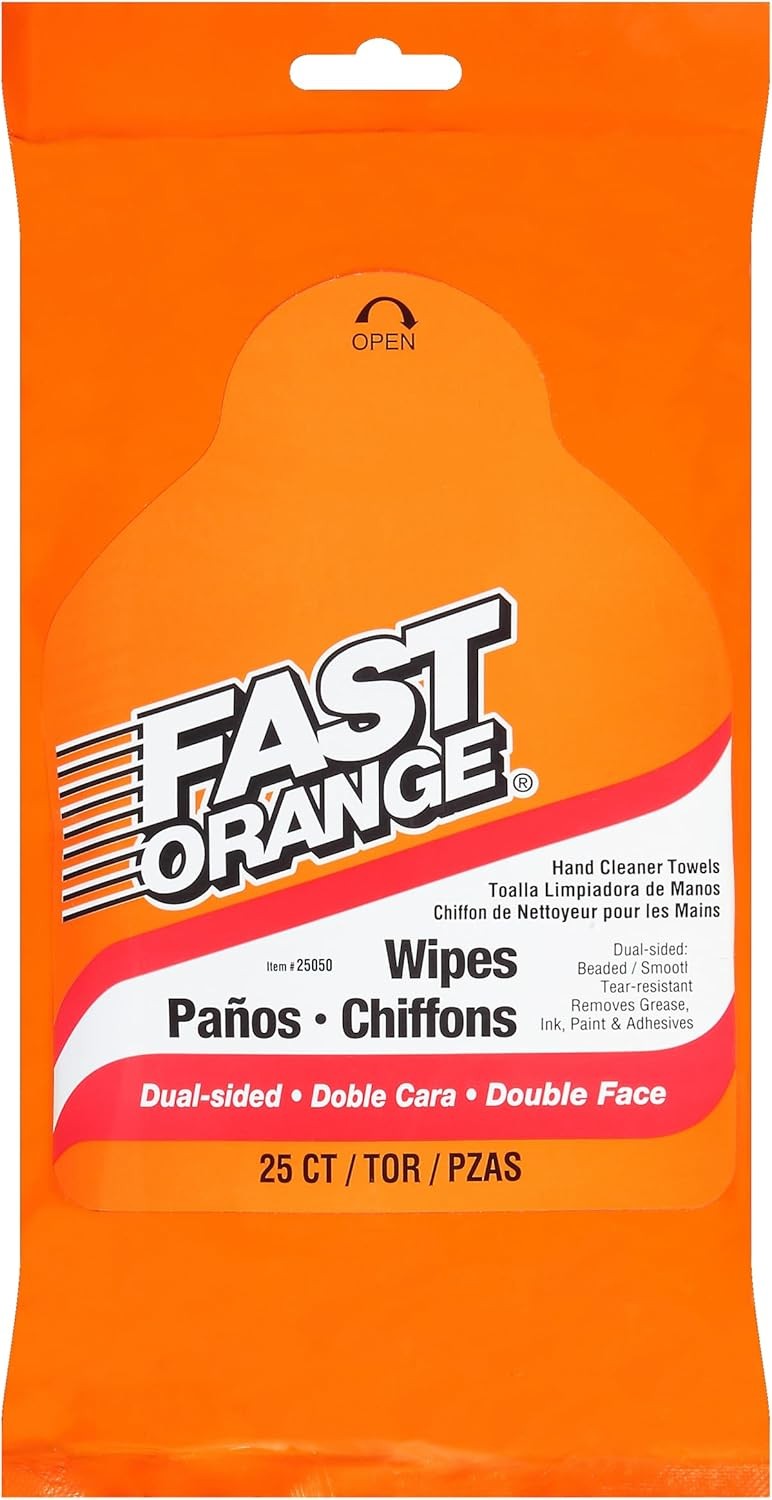 Permatex 25050 Fast Orange Hand Cleaner Wipes 25 count