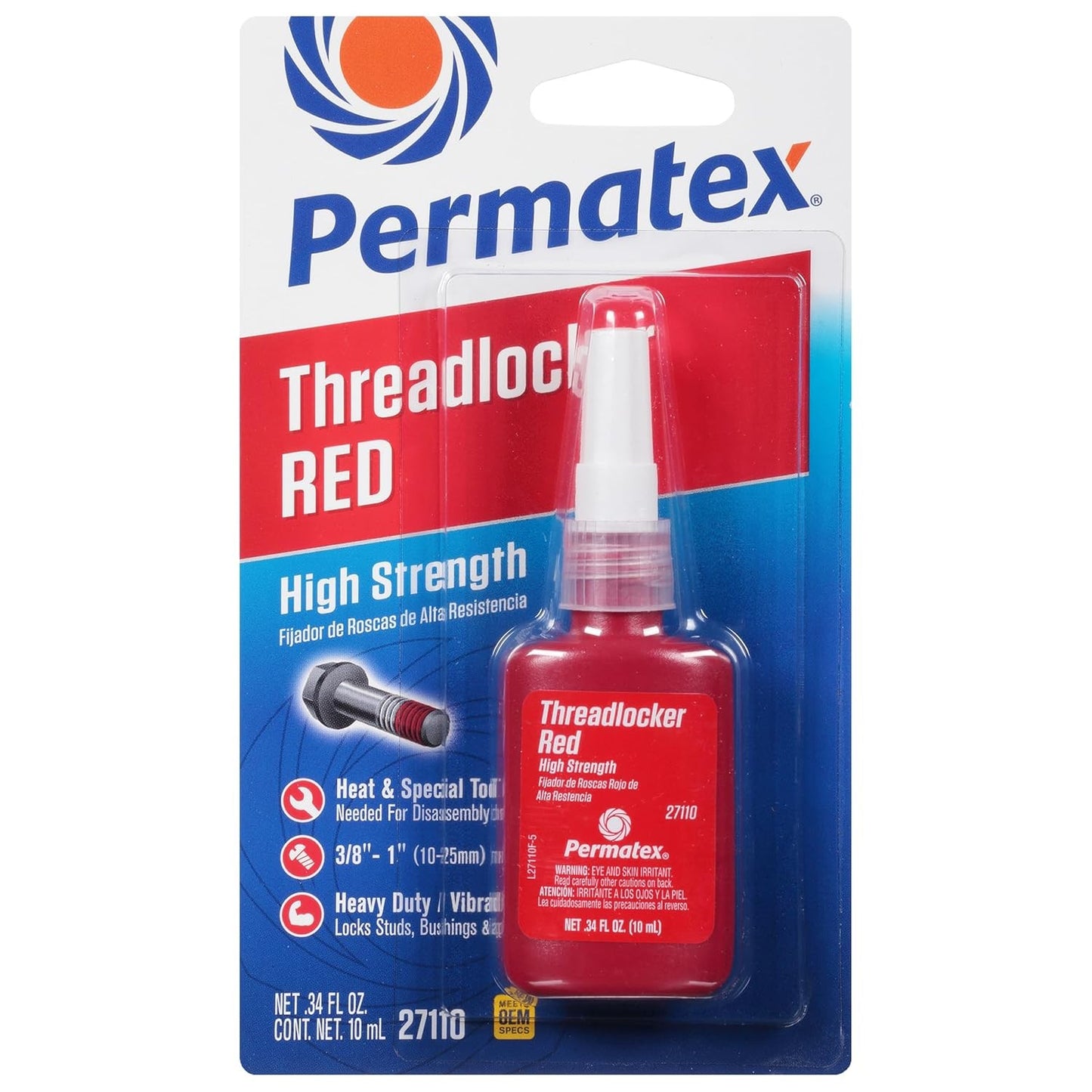 Permatex 27110 Devcon Red High-Strength Threadlocker 10 mL