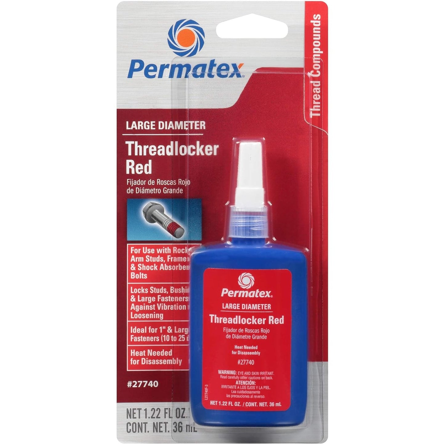 Permatex 27740 Large Diameter Threadlocker Red 36 ml