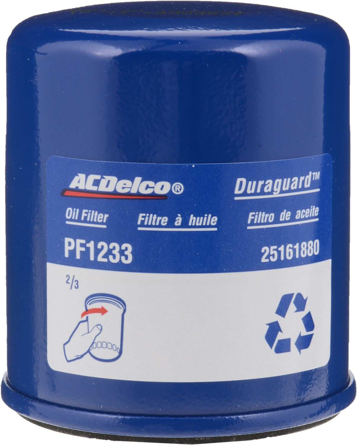 Front View of Engine Oil Filter AC DELCO PF1233