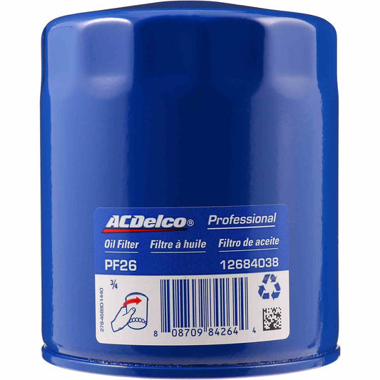 Front View of Engine Oil Filter AC DELCO PF26