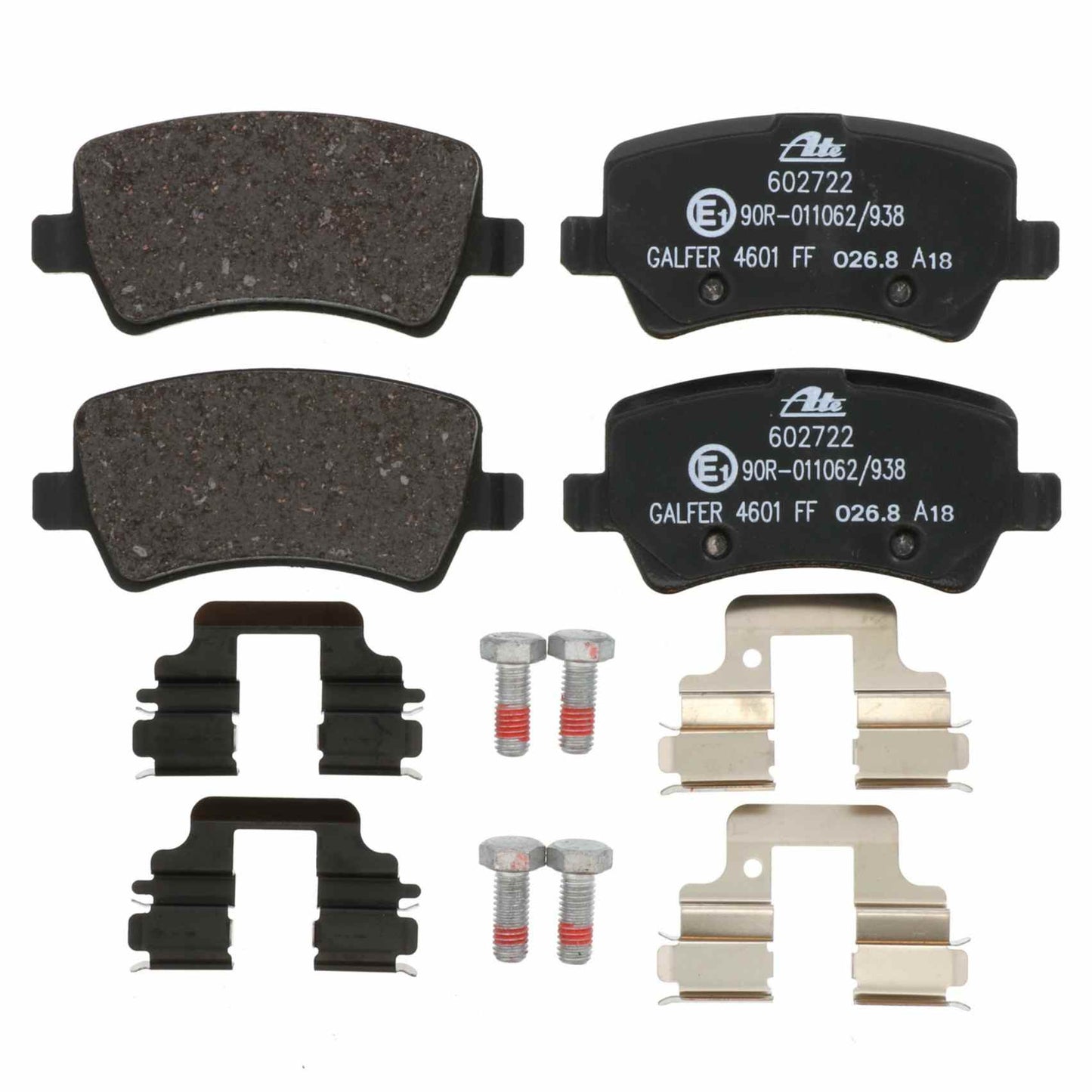 Front View of Rear Disc Brake Pad Set ATE 602722