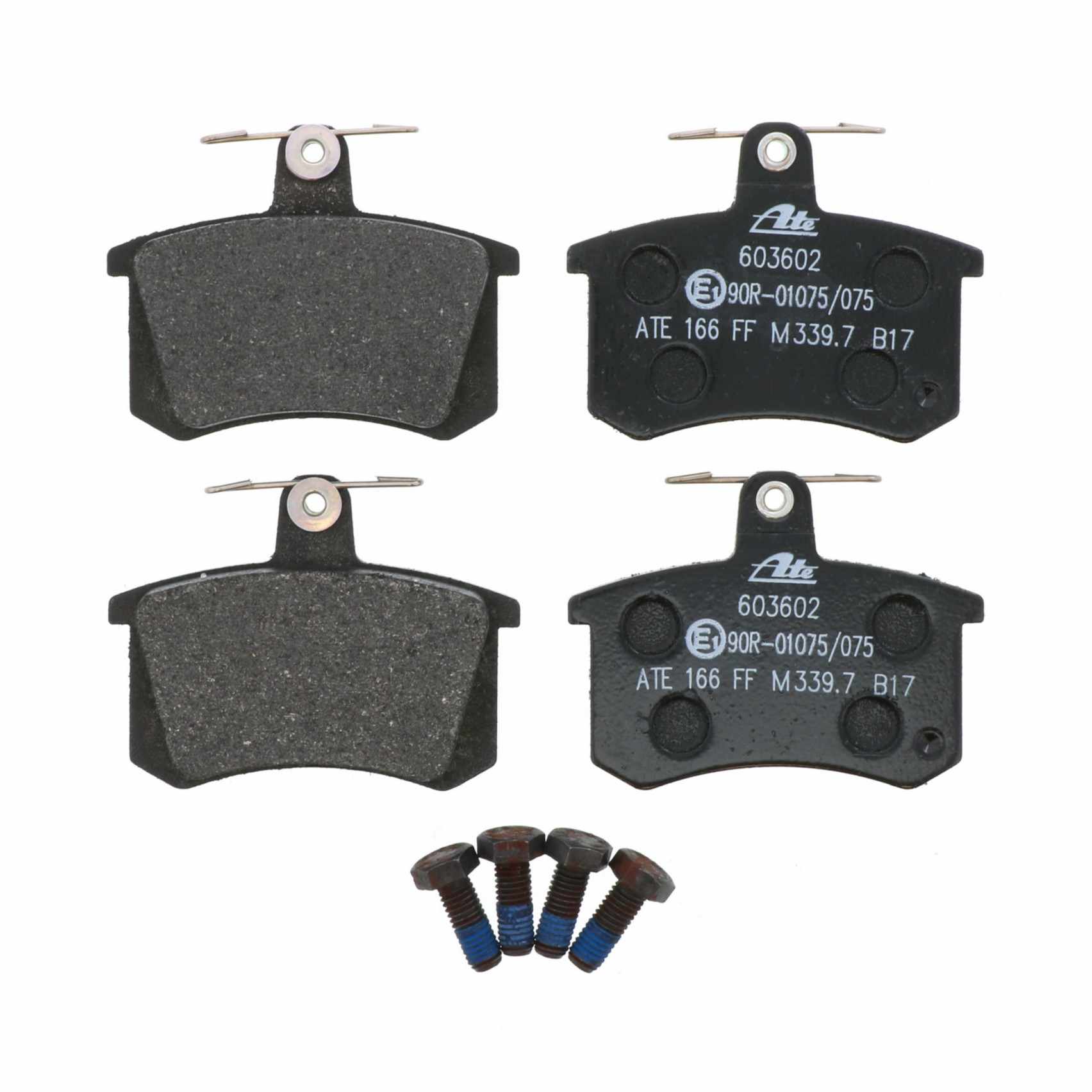 Front View of Rear Disc Brake Pad Set ATE 603602