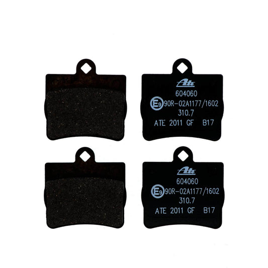 Front View of Rear Disc Brake Pad Set ATE 604060