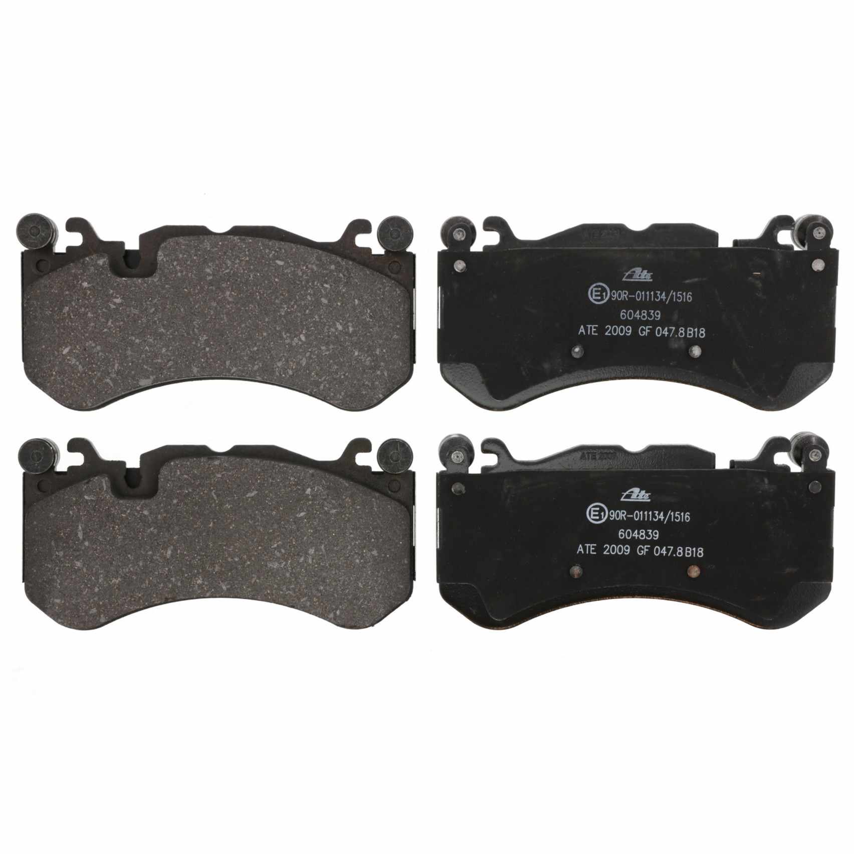 Front View of Front Disc Brake Pad Set ATE 604839