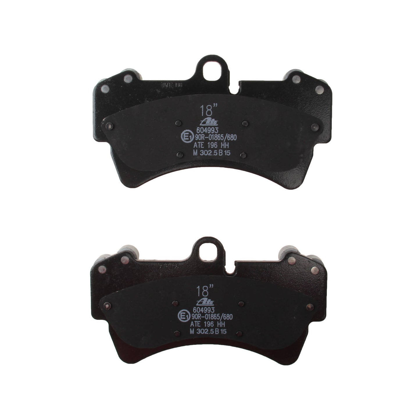 Back View of Front Disc Brake Pad Set ATE 604993