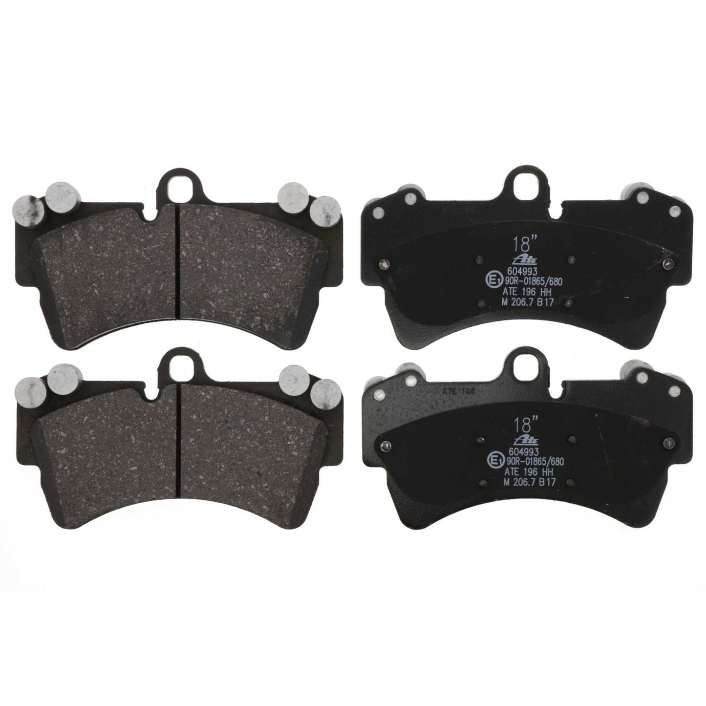 Front View of Front Disc Brake Pad Set ATE 604993