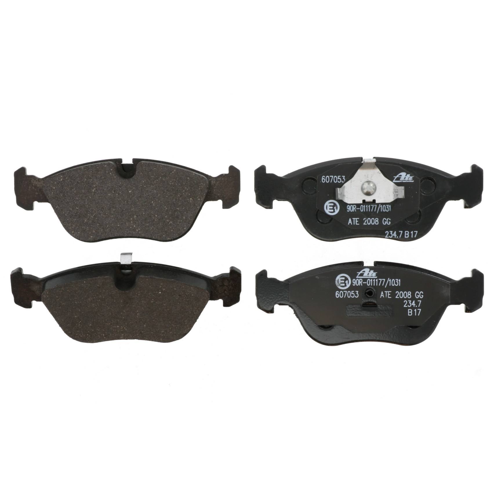 Front View of Front Disc Brake Pad Set ATE 607053