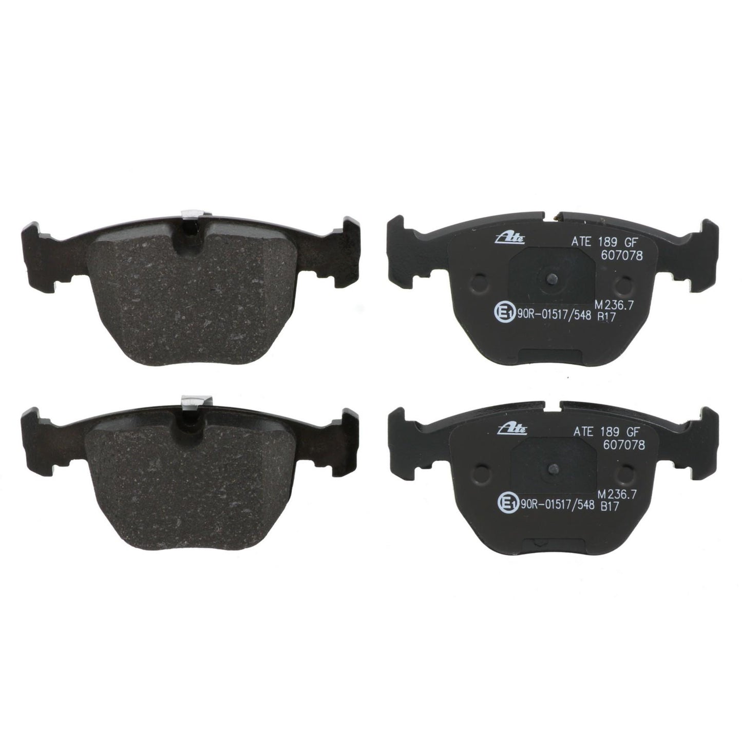 Front View of Front Disc Brake Pad Set ATE 607078