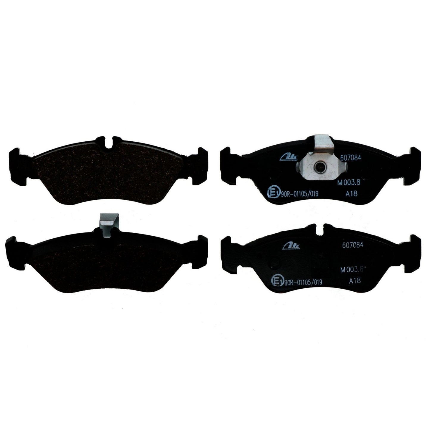 Front View of Rear Disc Brake Pad Set ATE 607084