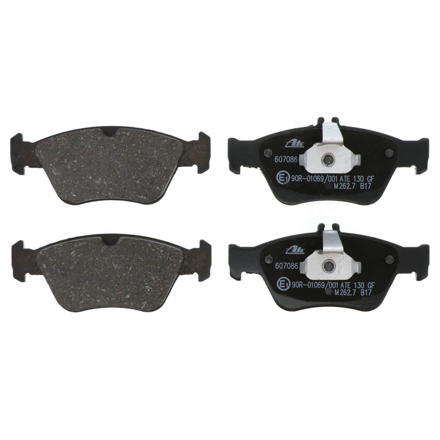 Front View of Front Disc Brake Pad Set ATE 607086