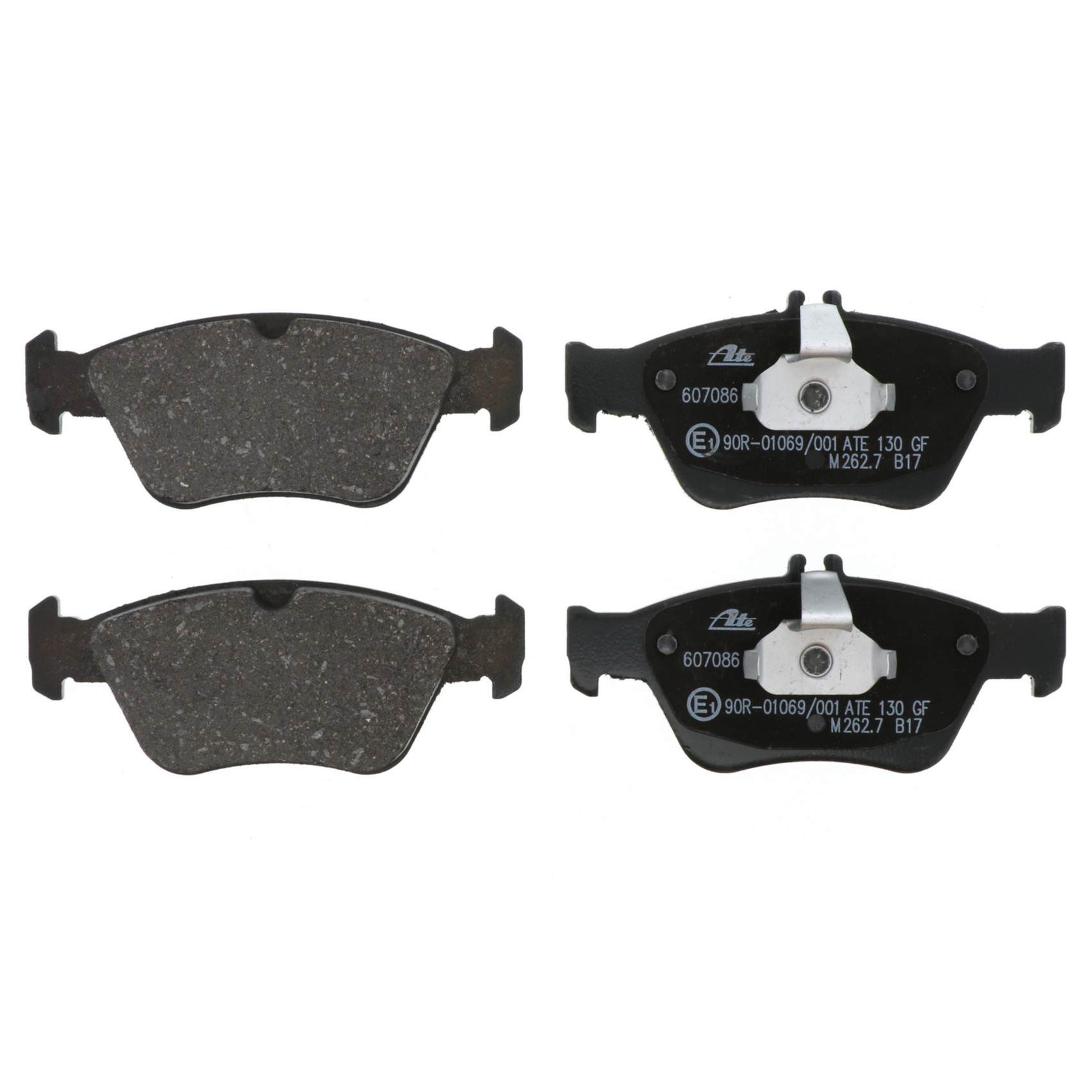 Front View of Front Disc Brake Pad Set ATE 607086