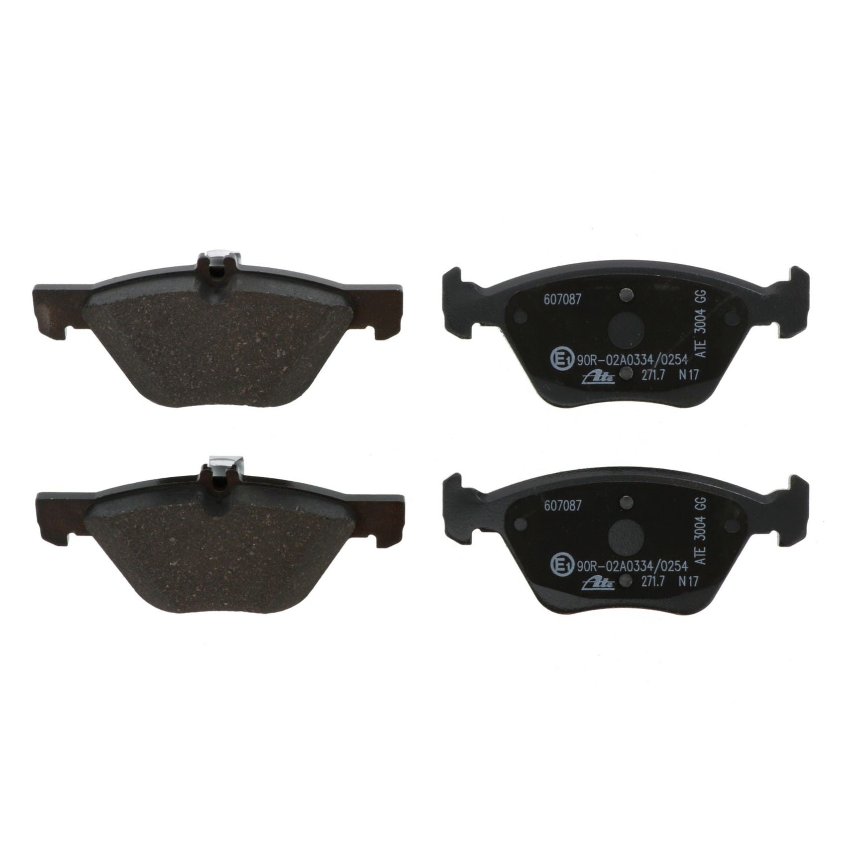 Front View of Front Disc Brake Pad Set ATE 607087