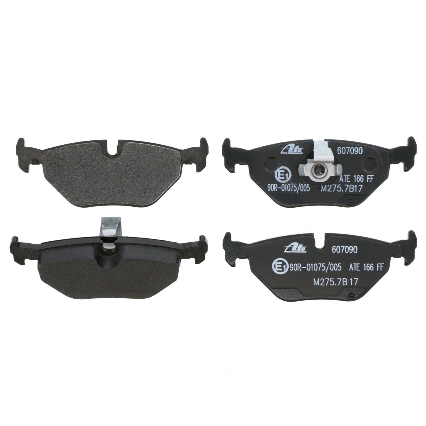 Front View of Rear Disc Brake Pad Set ATE 607090