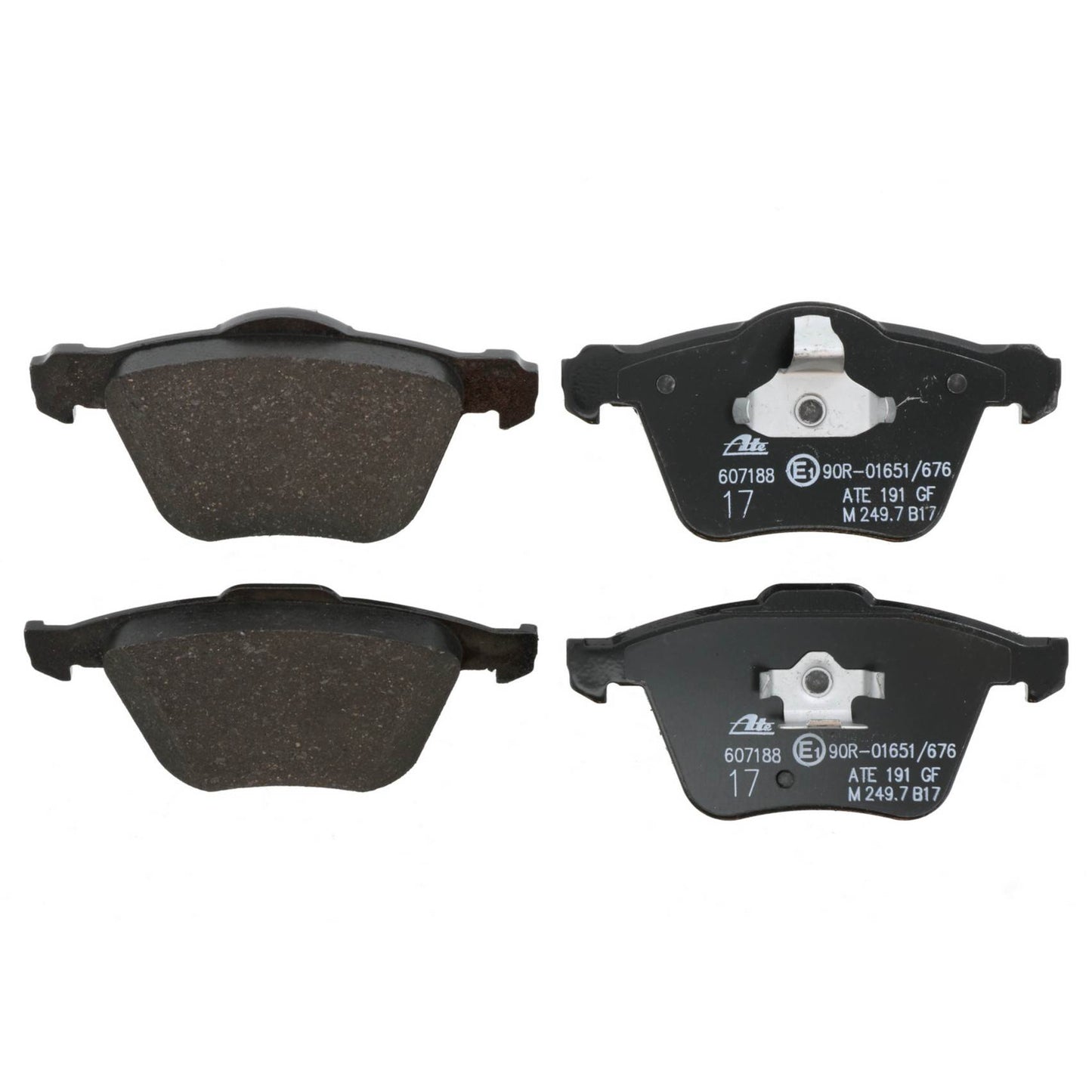 Front View of Front Disc Brake Pad Set ATE 607188