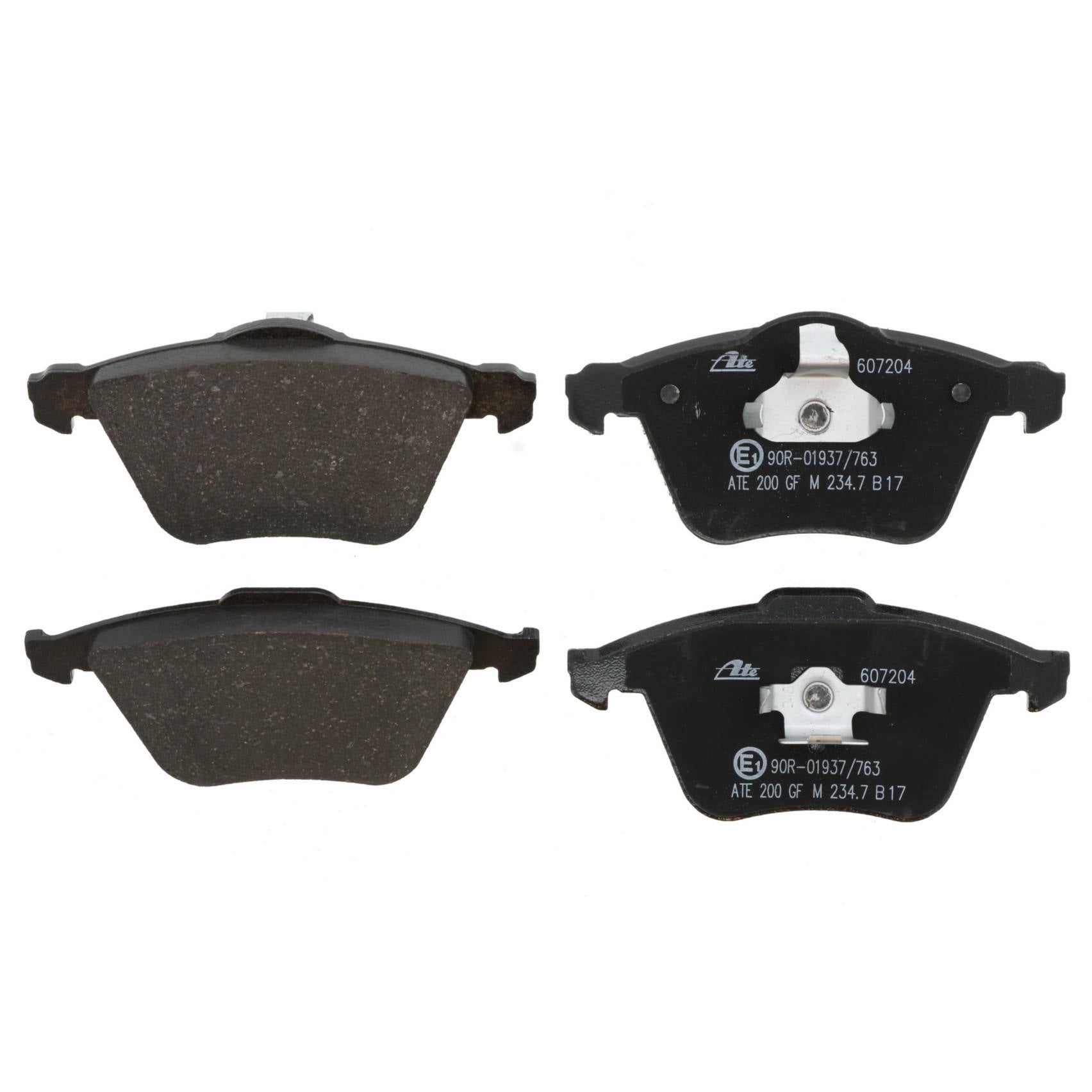 Front View of Front Disc Brake Pad Set ATE 607204