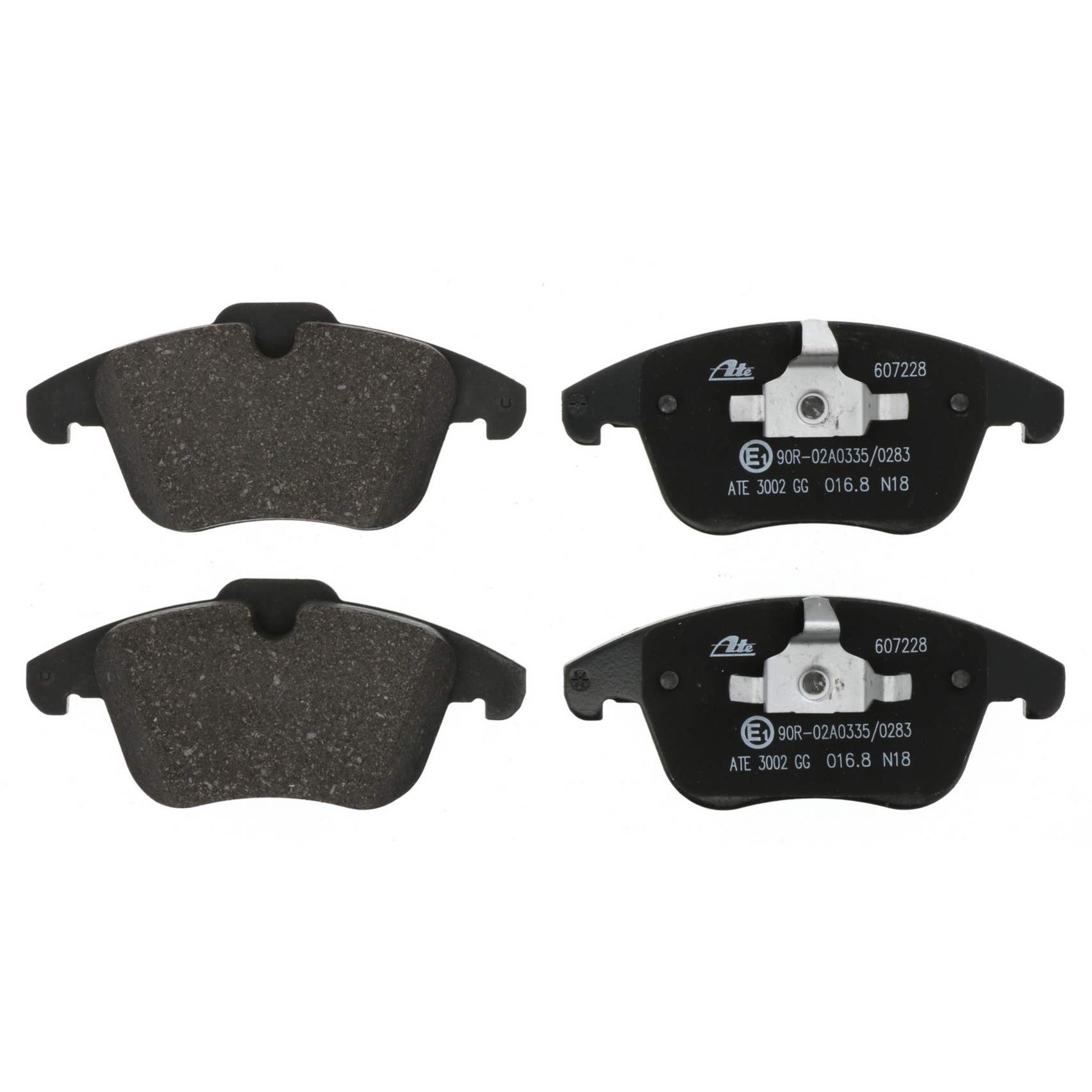 Front View of Front Disc Brake Pad Set ATE 607228