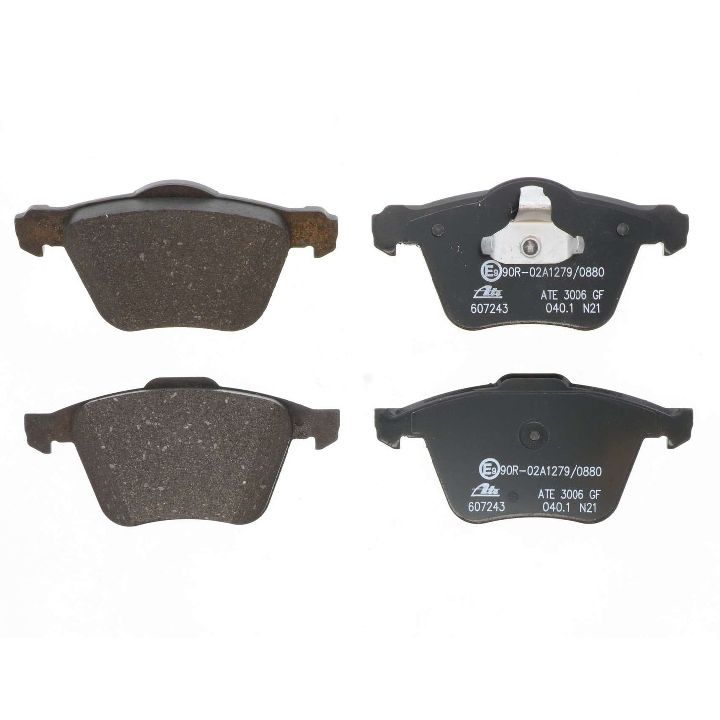 Front View of Front Disc Brake Pad Set ATE 607243