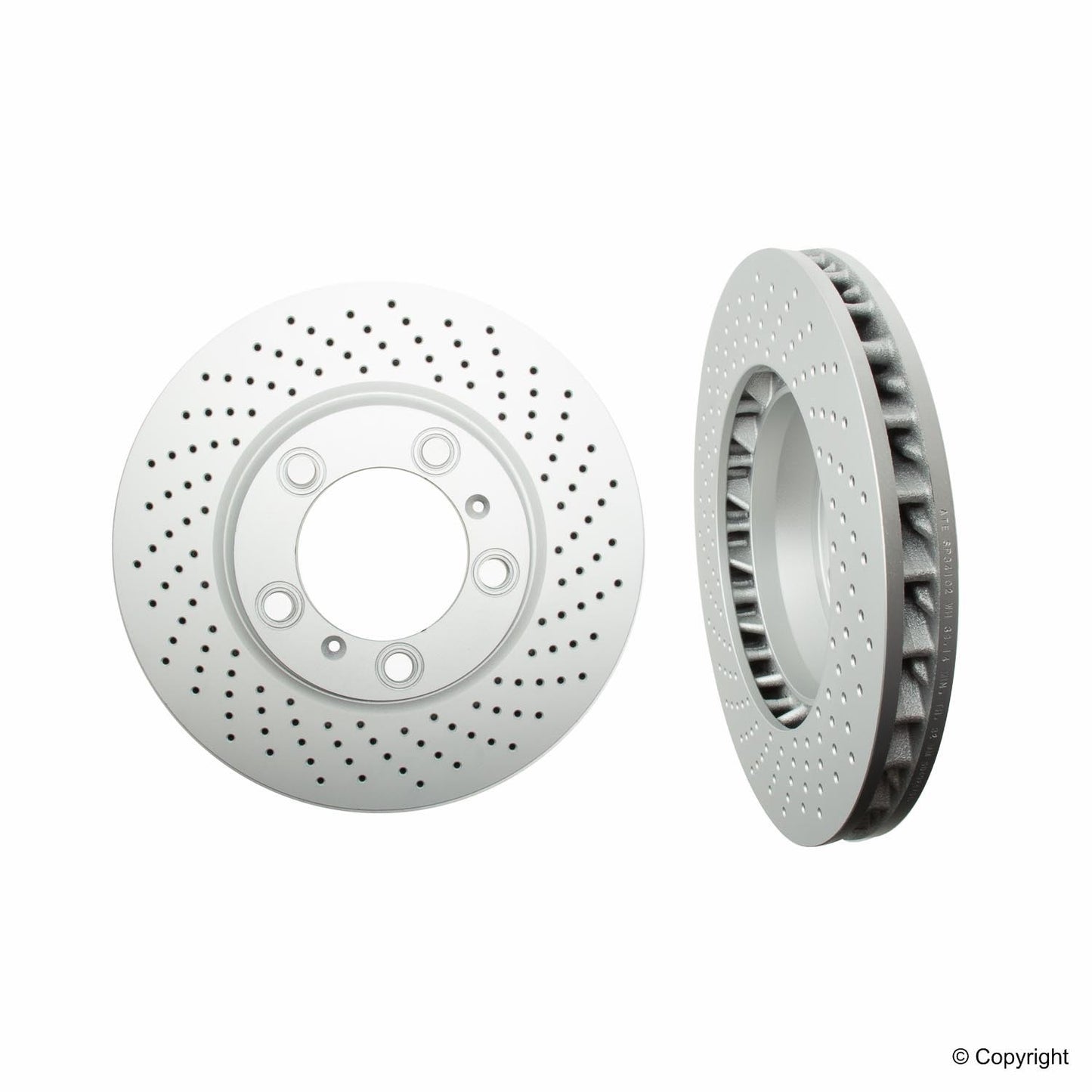 Top View of Front Right Disc Brake Rotor ATE SP34102