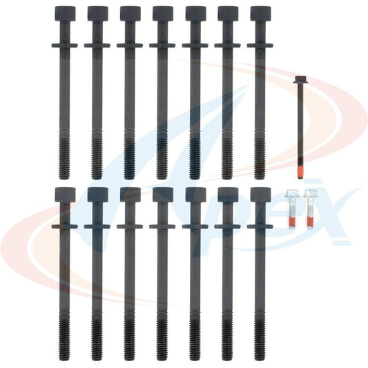 Front View of Engine Cylinder Head Bolt Set APEX AHB329