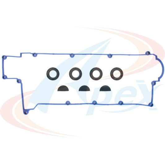 Engine Valve Cover Gasket Set (W/Semi-Circular Plug & Spark Plug Tube Seals) APEX AVC231S For Hyundai Elantra Tiburon