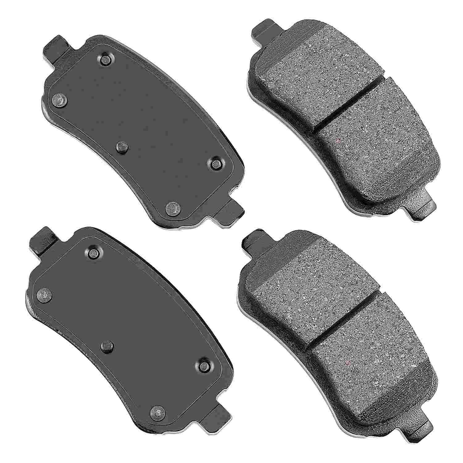 Front View of Rear Disc Brake Pad Set AKEBONO ACT1021