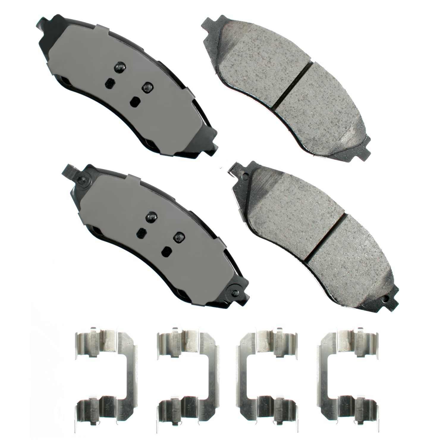 Front View of Front Disc Brake Pad Set AKEBONO ACT1035