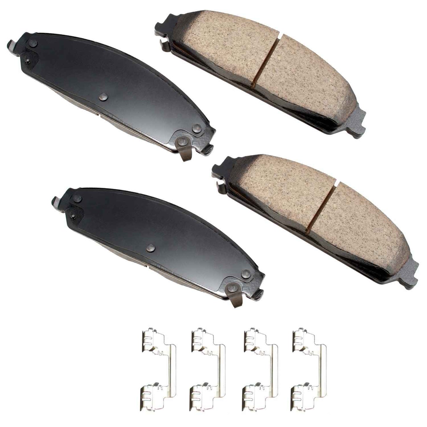 Front View of Front Disc Brake Pad Set AKEBONO ACT1058