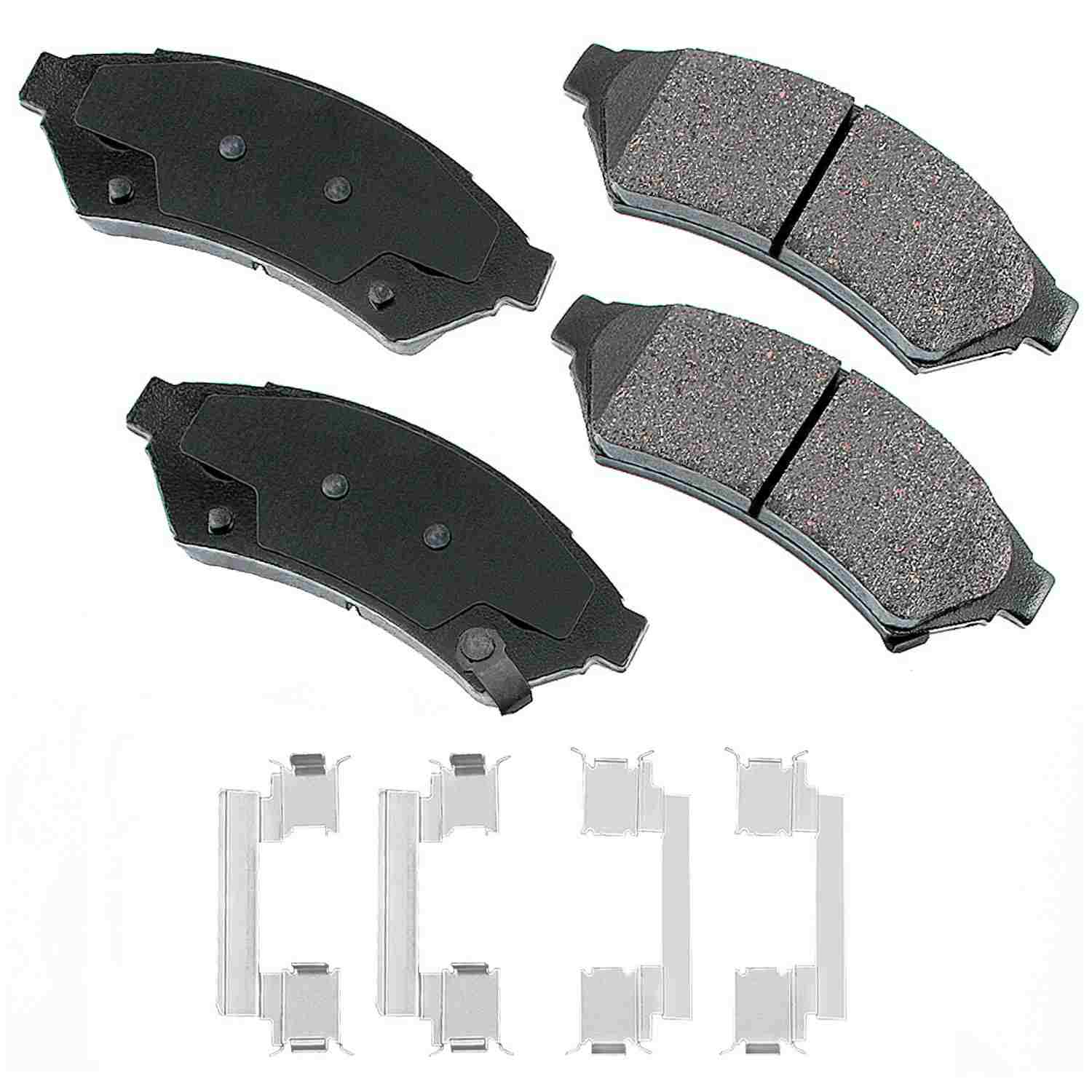 Front View of Front Disc Brake Pad Set AKEBONO ACT1075