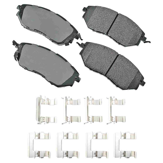 Front View of Front Disc Brake Pad Set AKEBONO ACT1078A