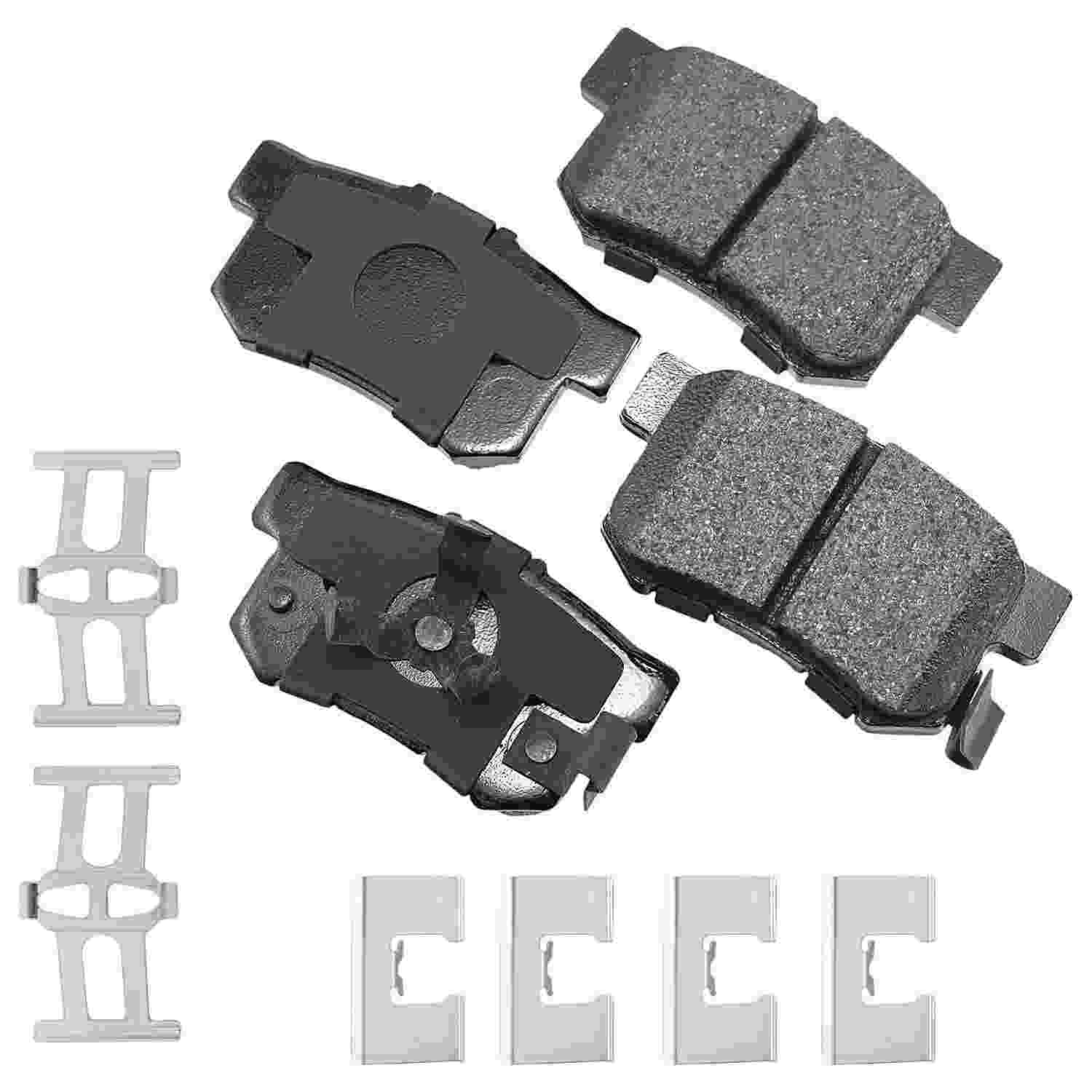 Front View of Rear Disc Brake Pad Set AKEBONO ACT1086A