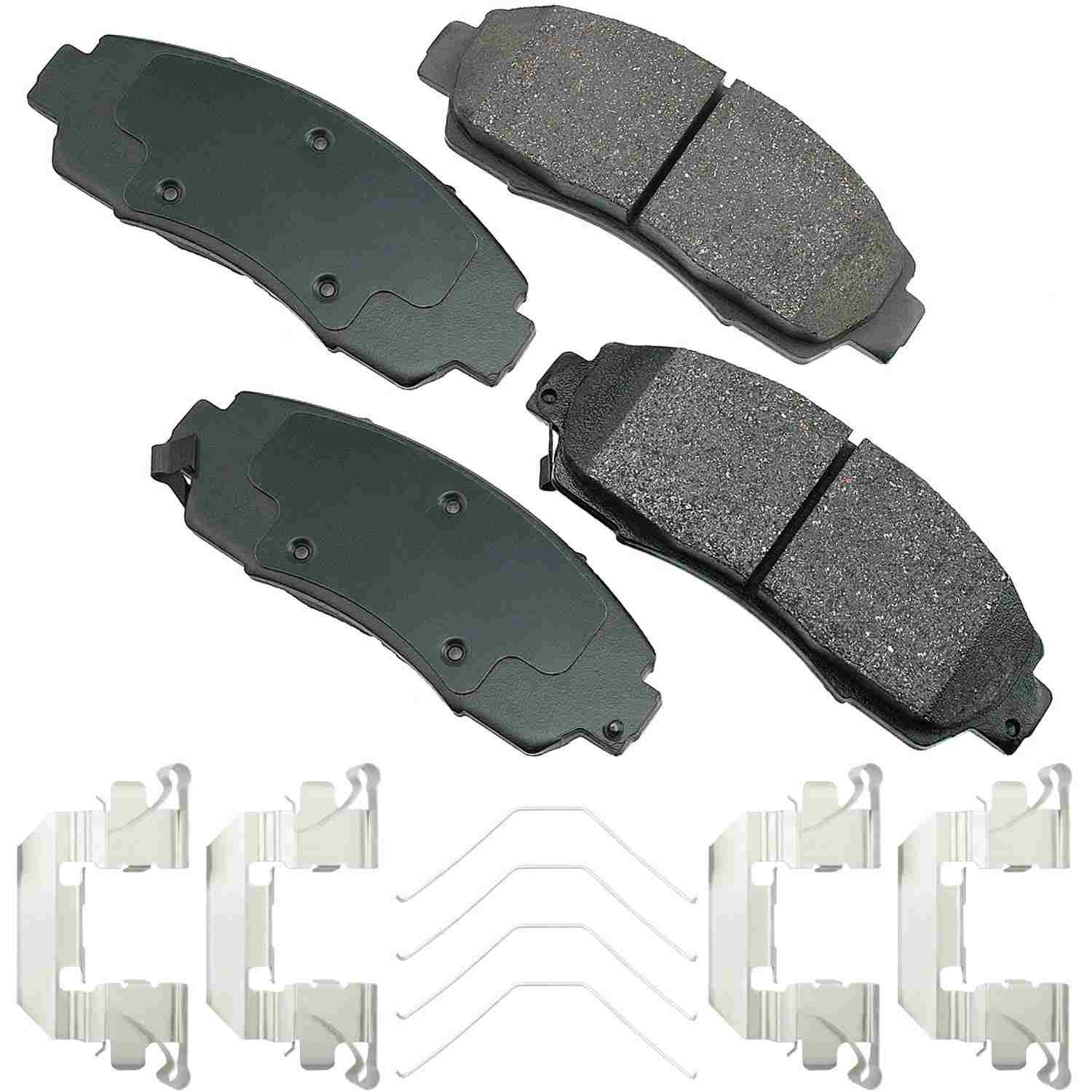 Front View of Front Disc Brake Pad Set AKEBONO ACT1089A