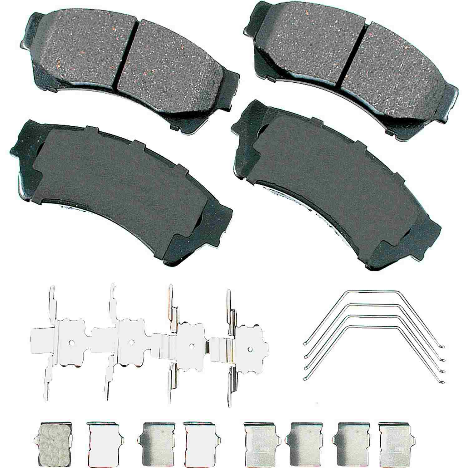 Front View of Front Disc Brake Pad Set AKEBONO ACT1164