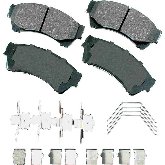 Front View of Front Disc Brake Pad Set AKEBONO ACT1164