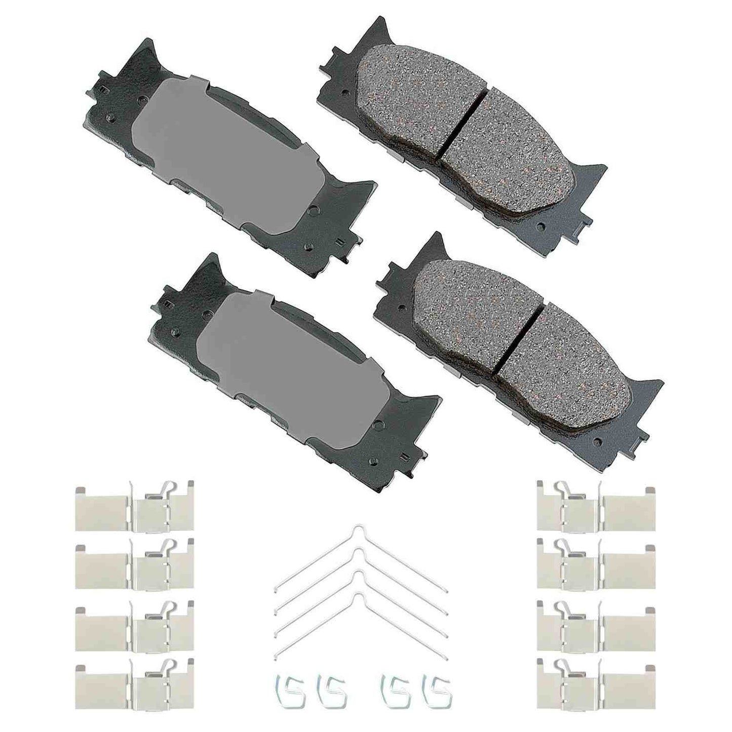 Front View of Front Disc Brake Pad Set AKEBONO ACT1222A