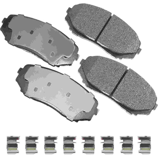 Front View of Front Disc Brake Pad Set AKEBONO ACT1258