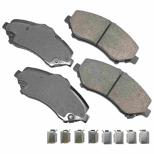 Front View of Front Disc Brake Pad Set AKEBONO ACT1273