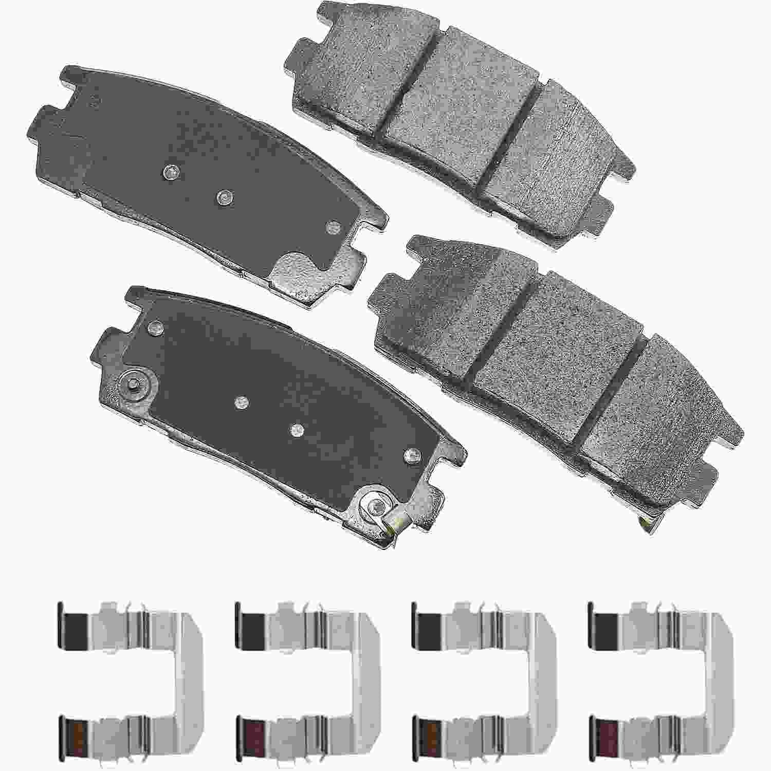 Front View of Rear Disc Brake Pad Set AKEBONO ACT1275