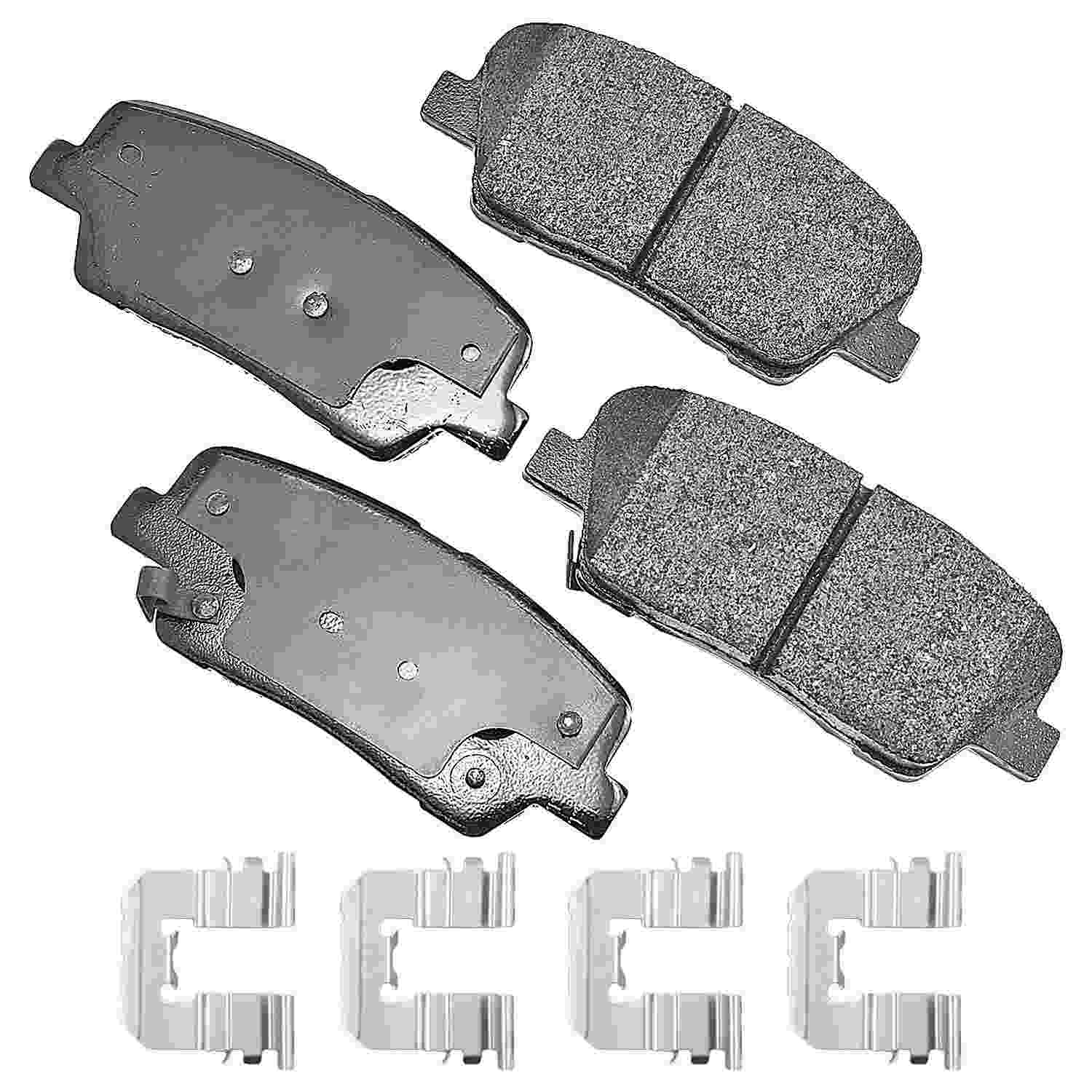 Front View of Rear Disc Brake Pad Set AKEBONO ACT1284B