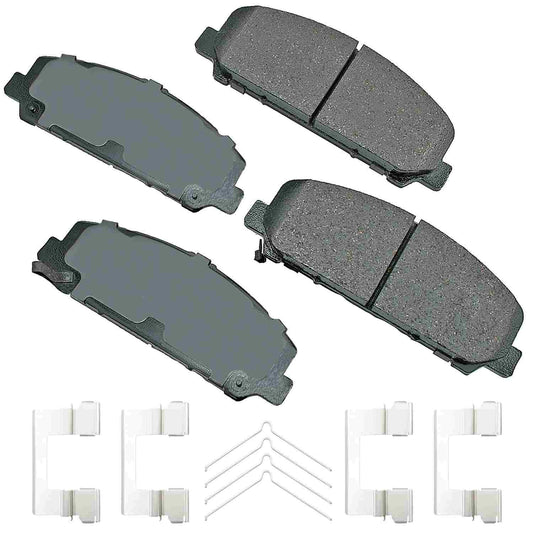 Front View of Front Disc Brake Pad Set AKEBONO ACT1286A